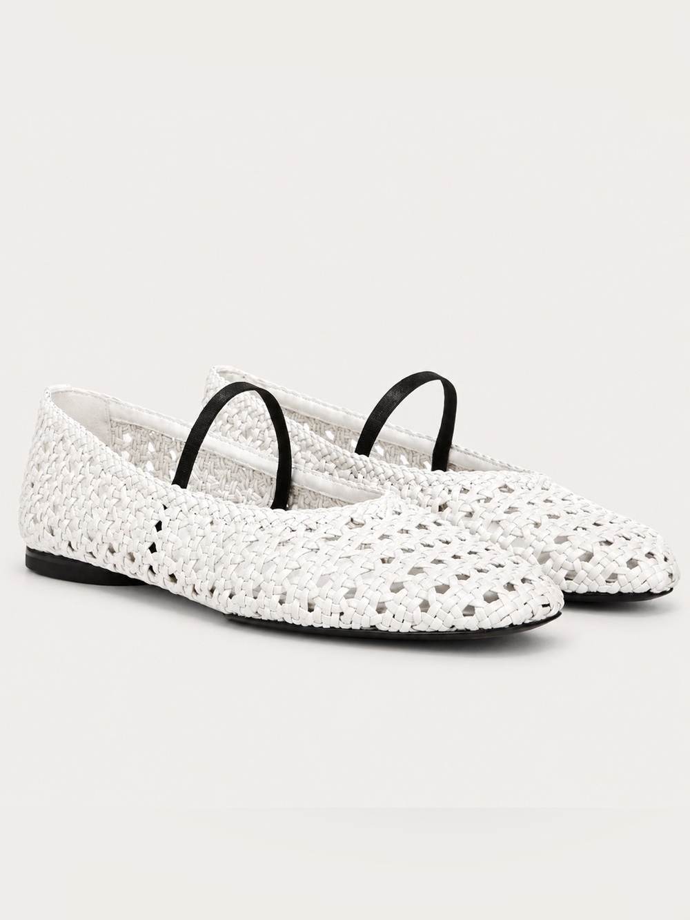 Vince Vivian White Woven Leather Mary Jane Ballet Flats Size 8 New - Picture 14 of 14